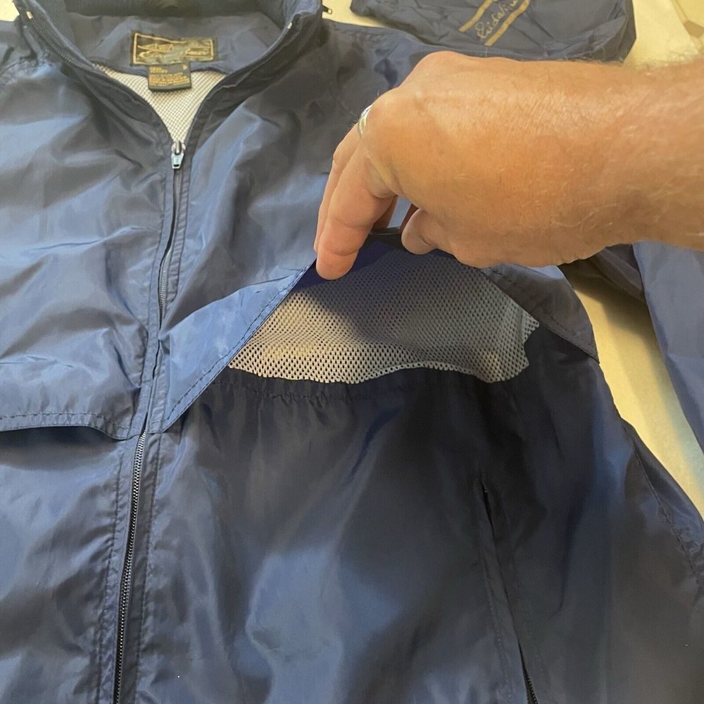 Vintage Eddie Bauer Windbreaker Packable Zip Up Jacket Hooded Men's Size L - Picture 4 of 15
